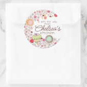 Cupcake Cookie Blume Backbäckerei hausgemacht von Runder Aufkleber (Tasche)