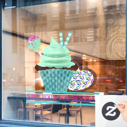 Cupcake & Cookie Fensteraufkleber (Café-Fenster)