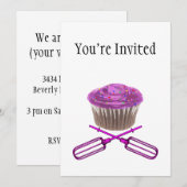 Cupcake & Crossbeaters Einladung (Vorne/Hinten)