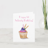 Cupcake Cupcake First Sobriety Celebration Karte (Vorderseite)