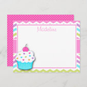 Cupcake danke Ihnen Hinweis, Cupcake Stationery Mitteilungskarte (Vorne/Hinten)