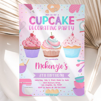 Cupcake Decoration Party Einladung, bearbeitbar Ba Einladung