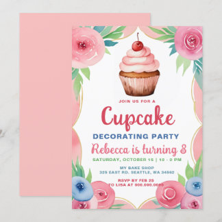 Cupcake Decoration Party Girl Geburtstag Einladung