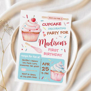 Cupcake Decoration Party Niedlich Backen Girl Gebu Einladung