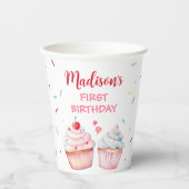 Cupcake Decoration Party Niedlich Backen Girl Gebu Pappbecher (Vorderseite)