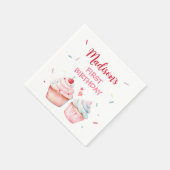 Cupcake Decoration Party Niedlich Backen Girl Gebu Serviette (Ecke)