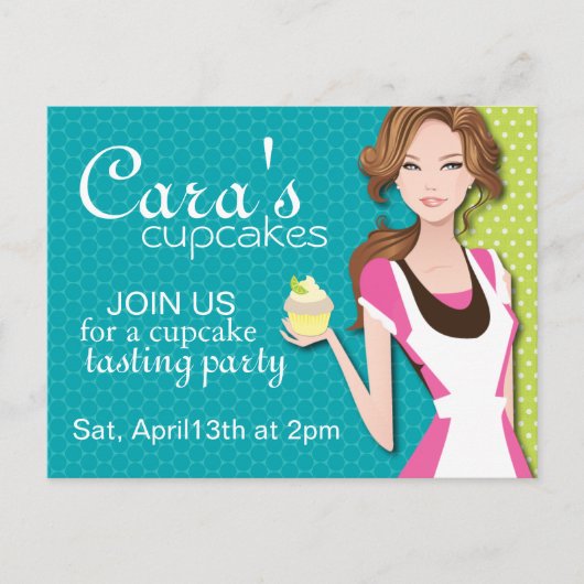 Cupcake Degustation Party Postkarte (Vorderseite)