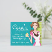 Cupcake Degustation Party Postkarte (Stehend Vorderseite)