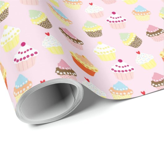 Cupcake Design Geburtstag Geschenkpapier Wrapping (Rolleneckpunkt)