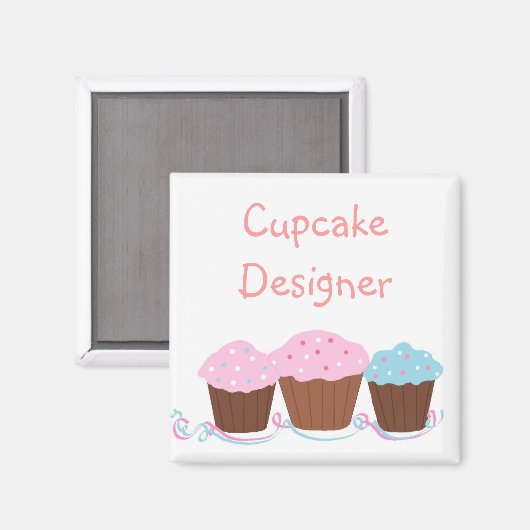 Cupcake Designer Magnet (Vorderseite/Rückseite)