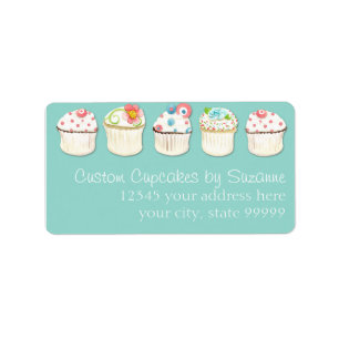 Cupcake Dessert Backbäckerei Business Identität Adressaufkleber