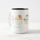 Cupcake Dessert Backbäckerei Business Identität Zweifarbige Tasse (Vorderseite Links)