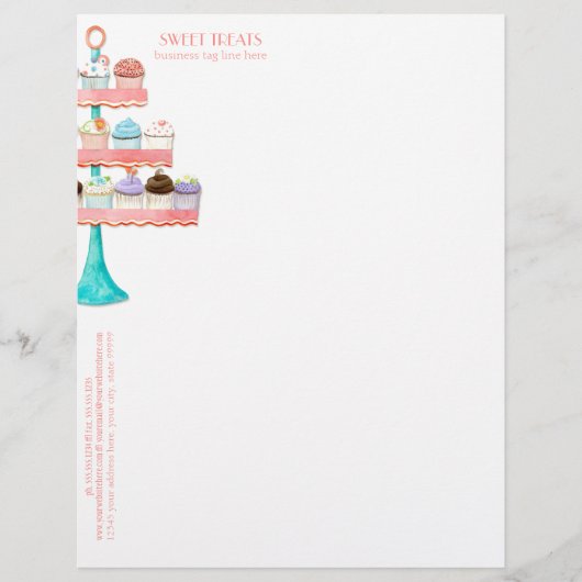 Cupcake Dessert Backbäckerei Business-Paket Briefkopf (Vorderseite)