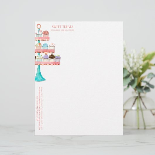 Cupcake Dessert Backbäckerei Business-Paket Briefkopf (Stehend Vorderseite)