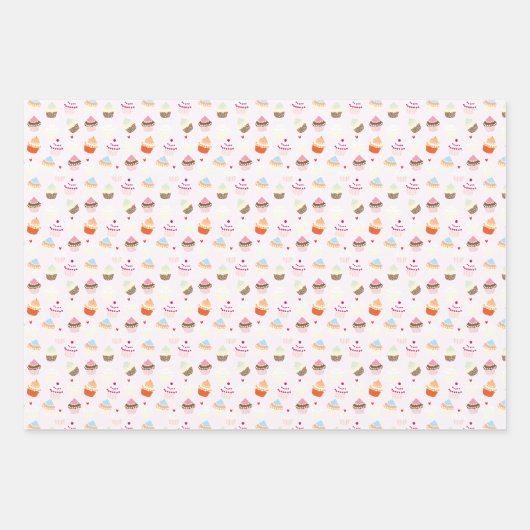 Cupcake Dessert BackThema Geschenkpapier Set (Vorderseite 3)