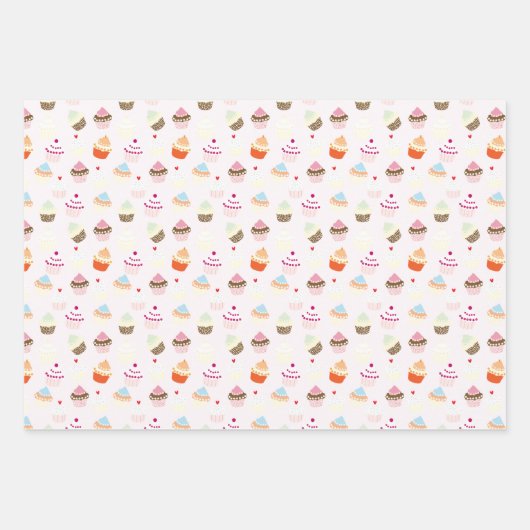 Cupcake Dessert BackThema Geschenkpapier Set (Vorderseite 2)