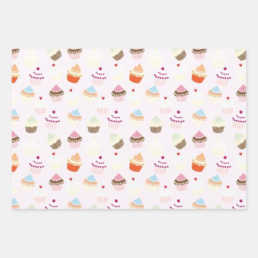 Cupcake Dessert BackThema Geschenkpapier Set (Vorderseite)