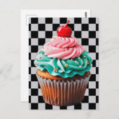 Cupcake Dessert Happy Birthday Clipart Postkarte (Vorne/Hinten)