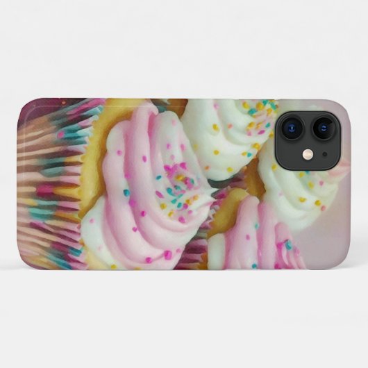 Cupcake Dessert Kuchen Kunst in Pink Phone Case (Rückseite (Horizontal))