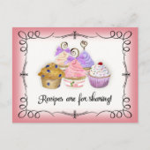 Cupcake Dessert Watercolor Rezept Brautparty Postkarte (Vorderseite)