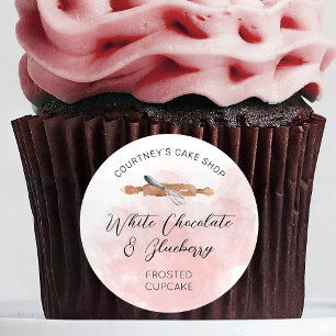 Cupcake Desserts Rosa Koch Aquarellgebäck Runder Aufkleber