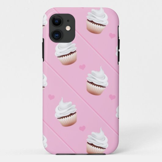 Cupcake diagonale Streifen Case-Mate iPhone Hülle (Rückseite)
