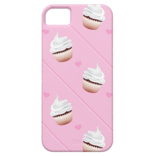 Cupcake diagonale Streifen Case-Mate iPhone Hülle (Rückseite)