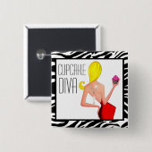 ‚Cupcake DIVA‘ Button (Vorne & Hinten)