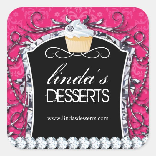 Cupcake Diva - Verpackungsaufkleber Quadratischer Aufkleber (Vorderseite)