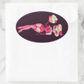 Cupcake Doll Ovaler Aufkleber (Tasche)