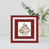 Cupcake Einladung (Stehend Vorderseite)