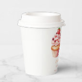 Cupcake Einladung zum Geburtstag, Mädchen 1. Gebur Pappbecher (Rechts)