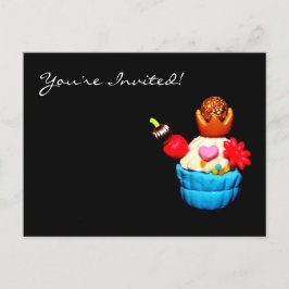 Cupcake Einladungspostkarte