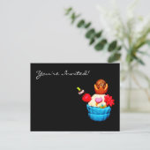 Cupcake Einladungspostkarte (Stehend Vorderseite)