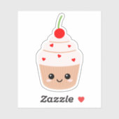 Cupcake Face Vinyl Aufkleber für Wasser Flasche et (Blatt)