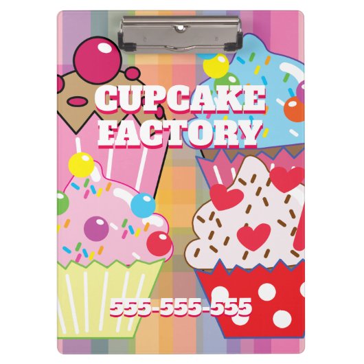 CUPCAKE FACTORY Menu Klemmbrett (Vorderseite)