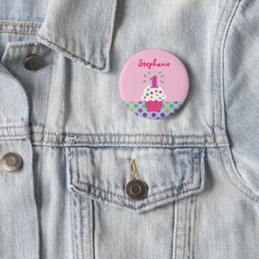 Cupcake First Birthday Button (Beispiel)