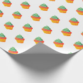 Cupcake Flat Design weiß Geschenkpapier (Ecke)