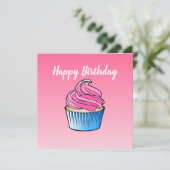 Cupcake Flat Grußkarte Geburtstag Karte (Stehend Vorderseite)