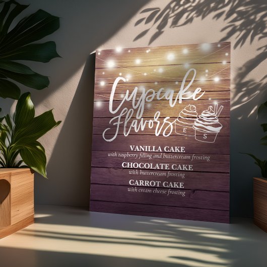 Cupcake Flavors Hochzeitszeichen Couple Mason Jar Poster