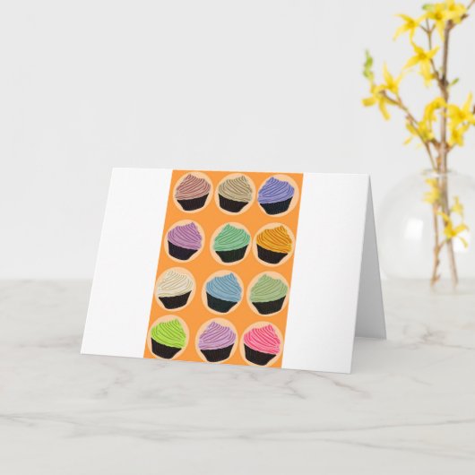 Cupcake Flavors Karte (Gelbe Blume)