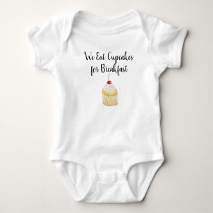 Cupcake for Breakfast Baby Bodysuit Baby Strampler