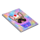 Cupcake French Bulldog Niedlich Rainbow Sparkle Notizblock (Rechte Seite)