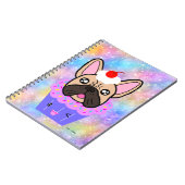 Cupcake French Bulldog Niedlich Rainbow Sparkle Notizblock (Linke Seite)