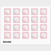 Cupcake Fun farbenfroh Danke, dass Sie Quadratischer Aufkleber (Blatt)
