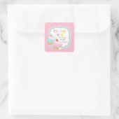 Cupcake Fun farbenfroh Danke, dass Sie Quadratischer Aufkleber (Tasche)