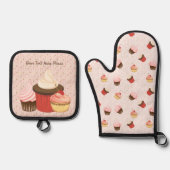 Cupcake Fun Ofenhandschuh & Topflappen-Set (Vorderseite)