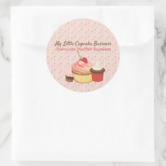 Cupcake Fun Runder Aufkleber (Tasche)