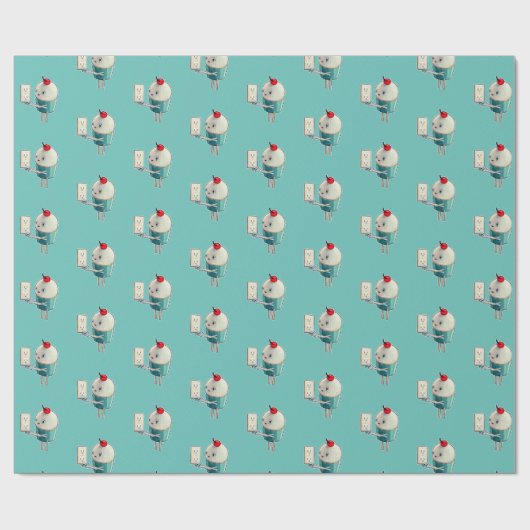 Cupcake, Gabel und Light Socket Geschenkpapier (Flach)