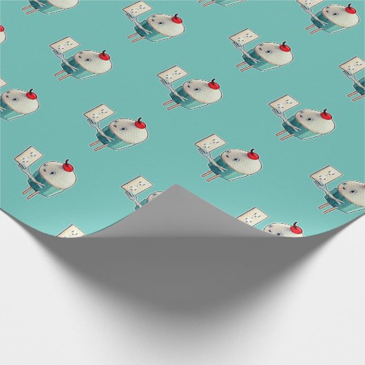 Cupcake, Gabel und Light Socket Geschenkpapier (Ecke)